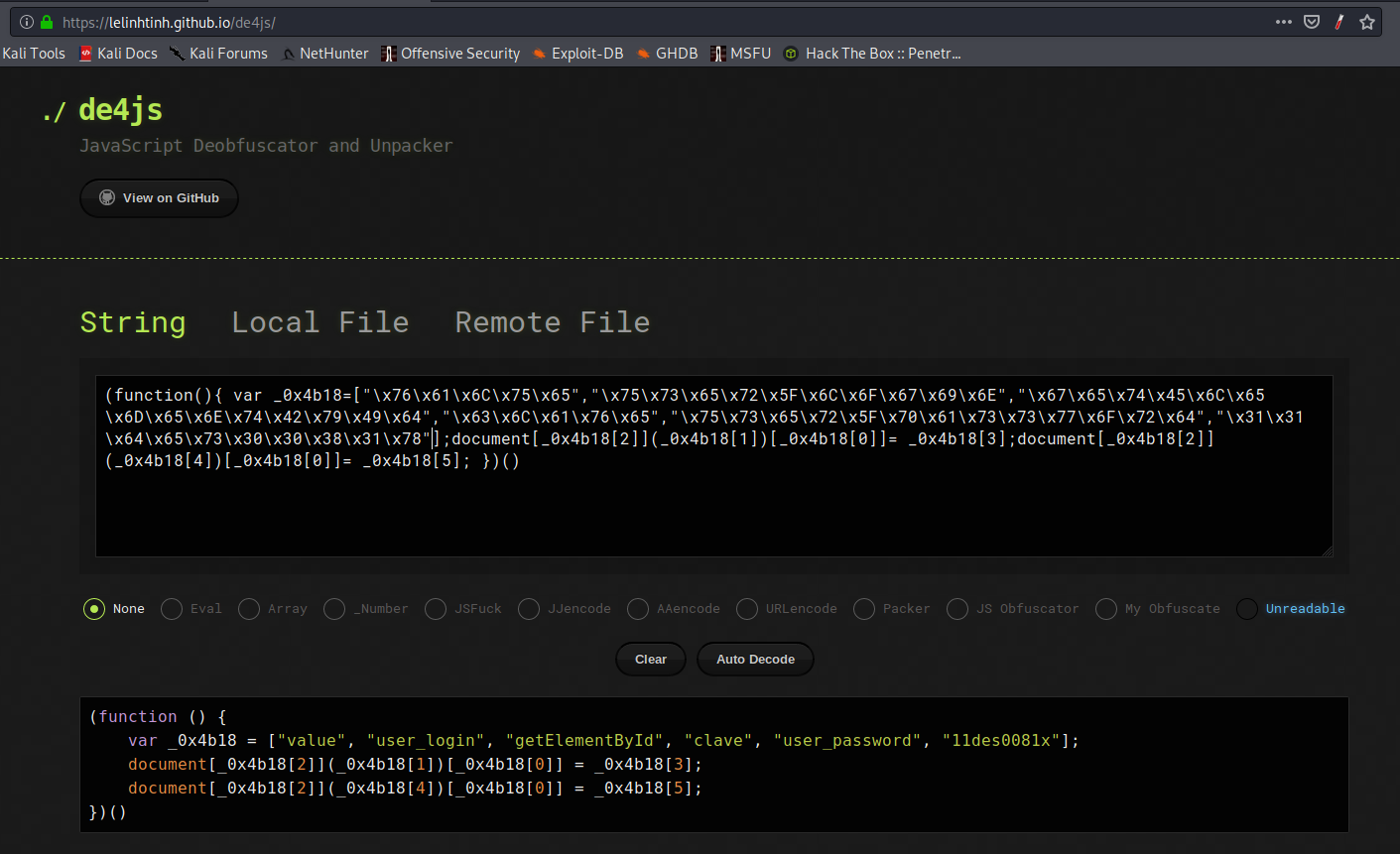 deobfuscated function