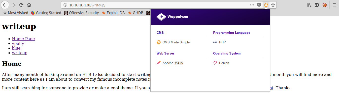 Writeup wappalizer